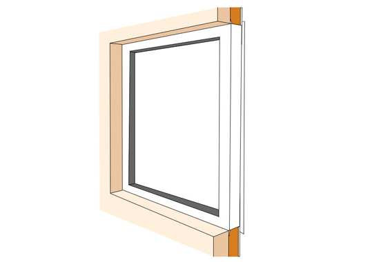 Applique : isolant + placo < 100 mm